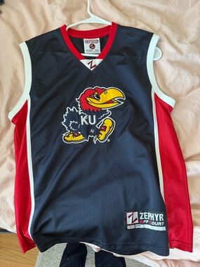 Zephyr Black and Red Mesh Basketball Jersey Top
